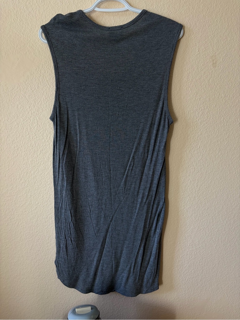 Wilfred Aritzia Charcoal Gray Sleeveless Mini Dress Scoop Neck Relaxed Fit Casua - Picture 4 of 5
